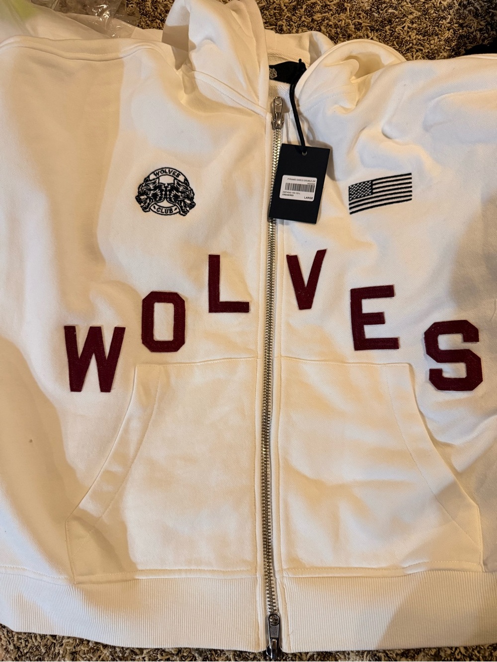 Pyramid Darco Double Zip Hoodie — Wolves Club — 532/1000 — NWT